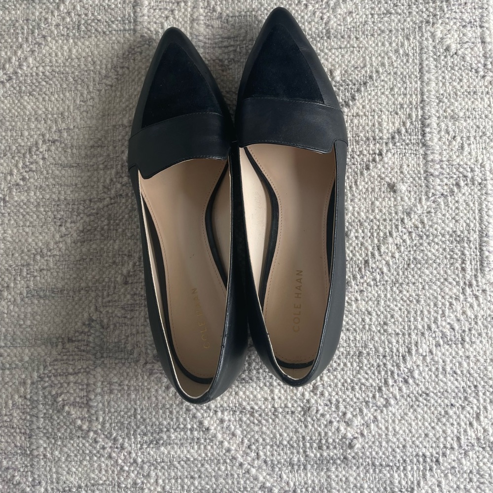 Cole Haan leather loafers women’s work shoes with point toe